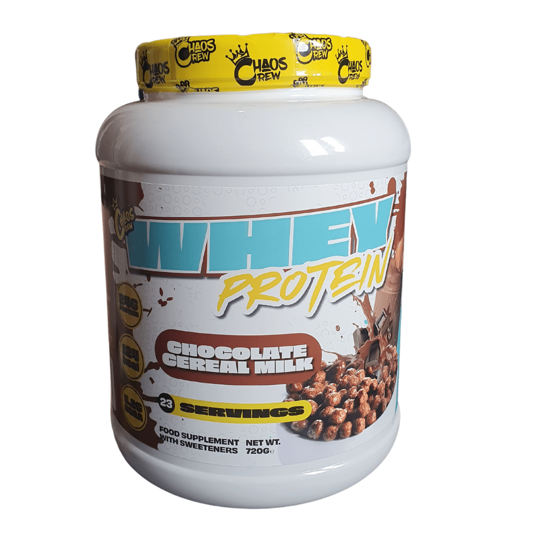 chaos crew whey protein chocolate cereal milk