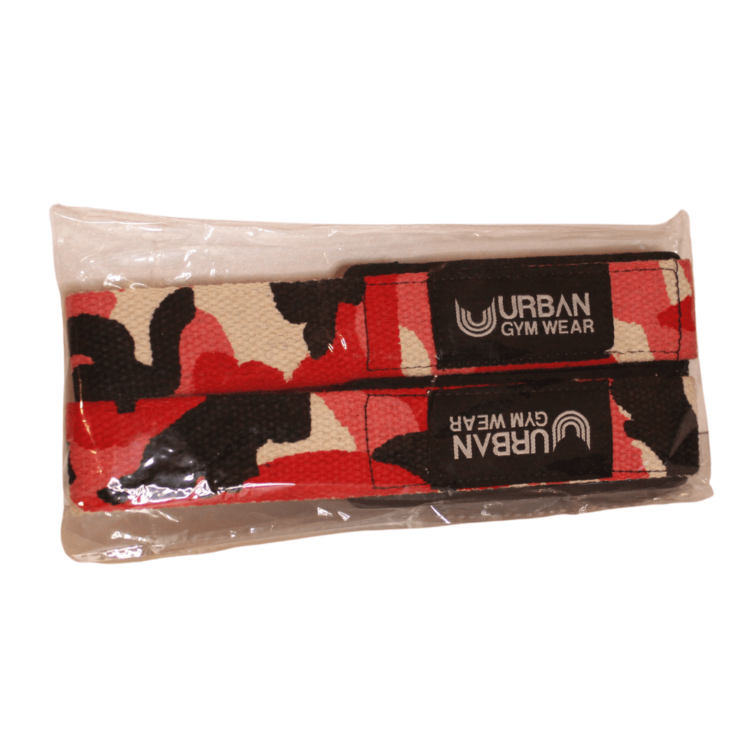 Urban Gym Wear Padded Lifting Straps Pink Camo - Image 2