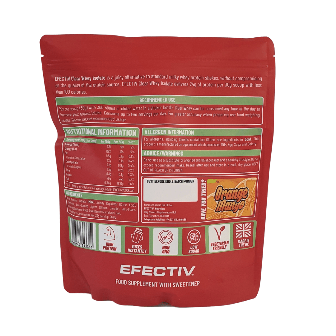 Efectiv Clear Whey Isolate – 600g (20 Servings) - Image 3