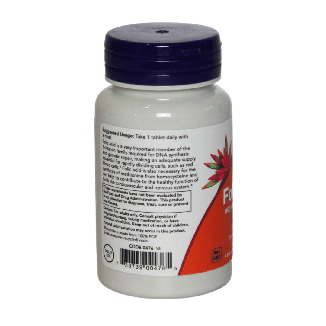 NOW Foods Folic Acid with Vitamin B-12 - Image 2