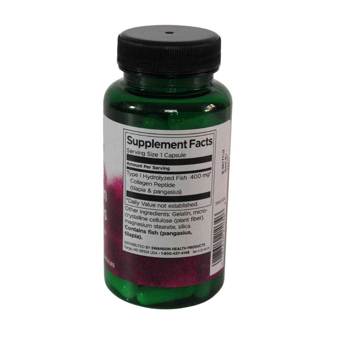 Swanson Marine Collagen Peptides – 400mg Capsules - Image 2