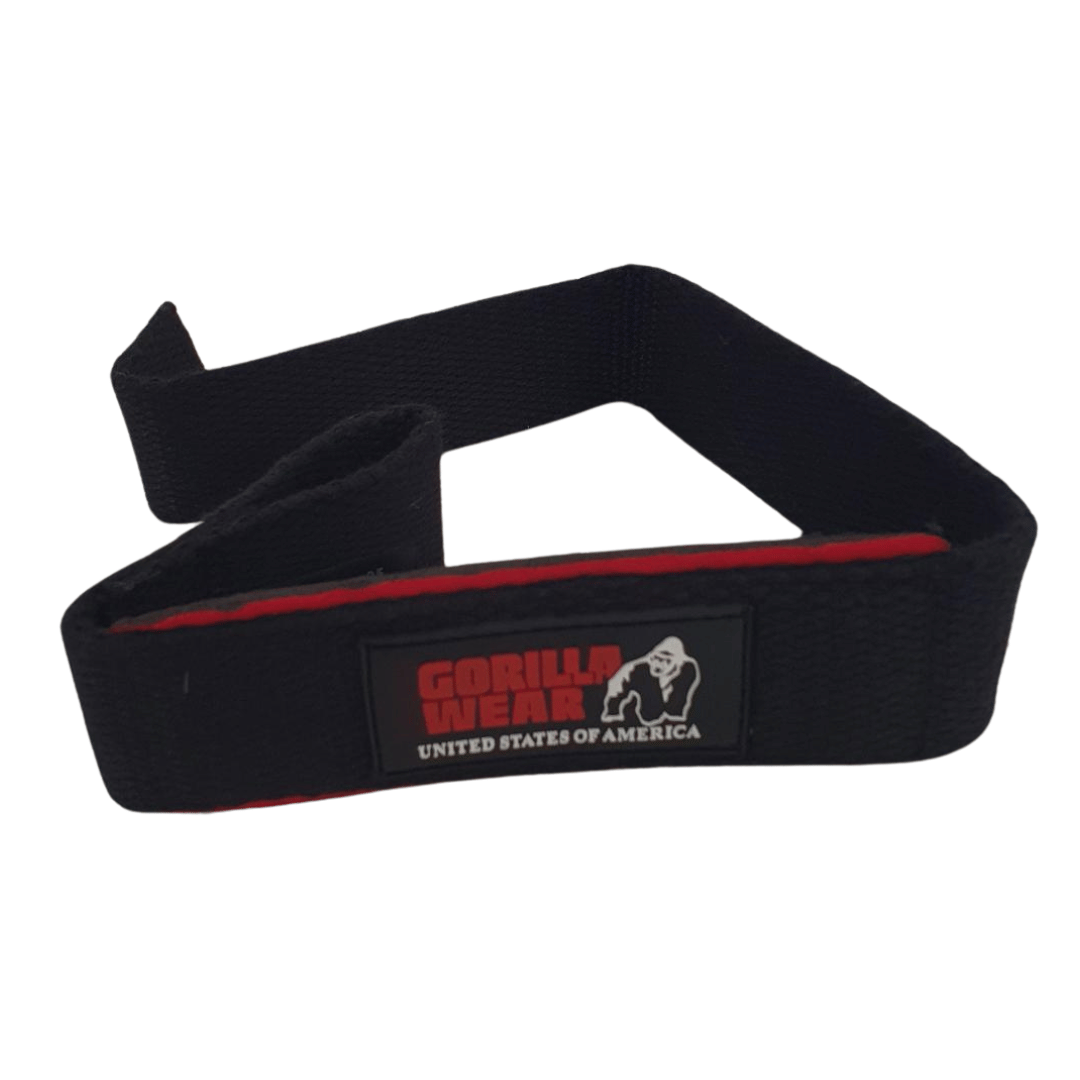 Gorilla Wear Padded Lifting Straps – Black/Red - Image 2