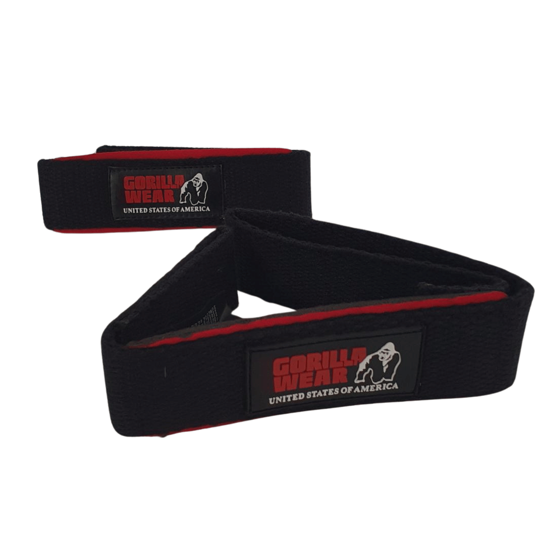 Gorilla Wear Padded Lifting Straps – Black/Red