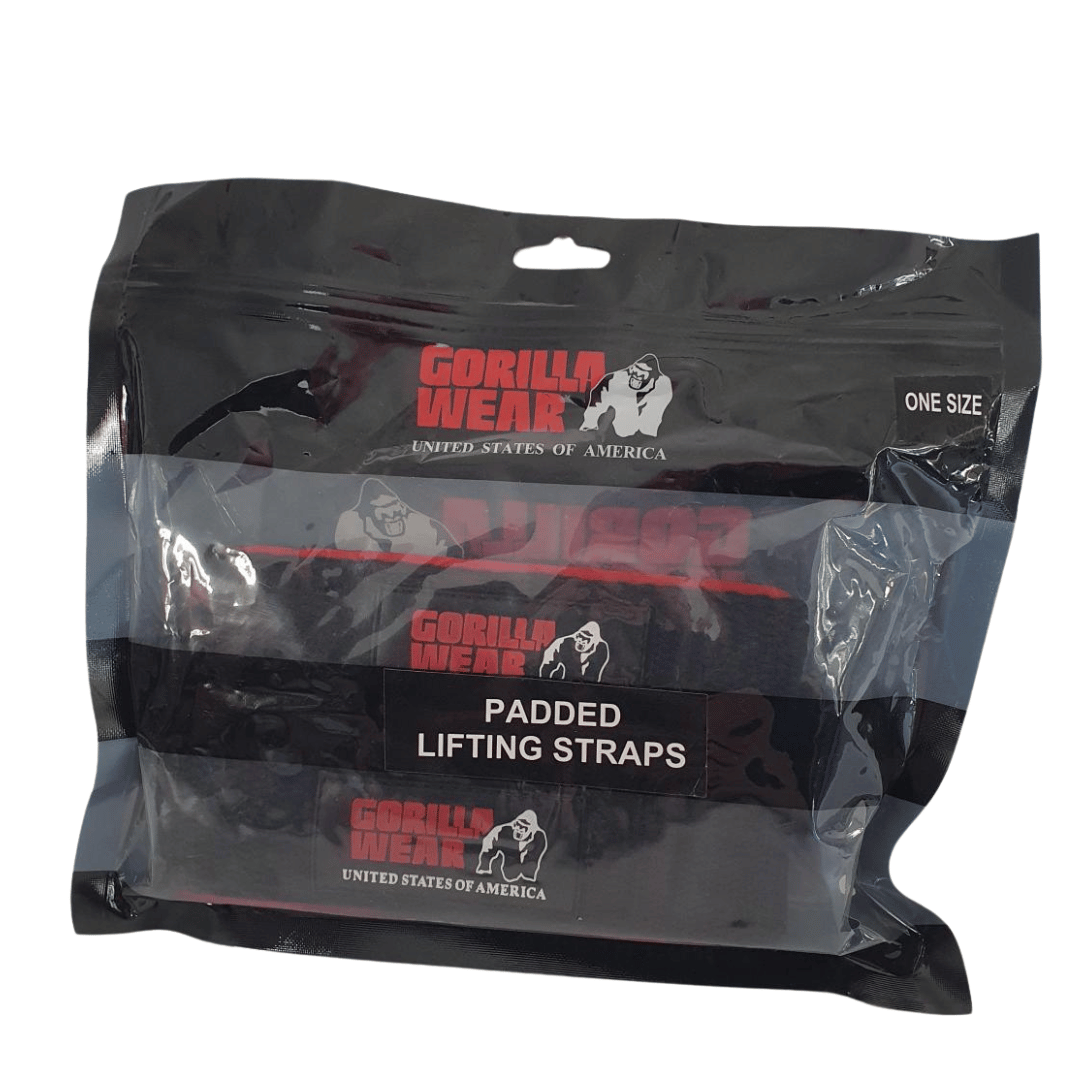Gorilla Wear Padded Lifting Straps – Black/Red - Image 3