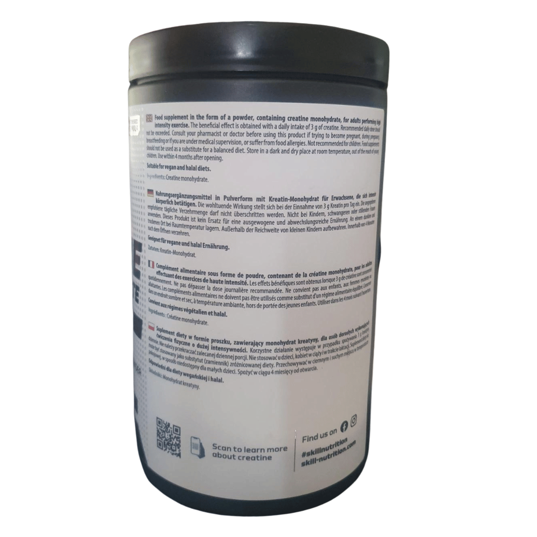 Skill Nutrition Creatine Monohydrate 5000mg (Unflavoured) 500g Tub - Image 3