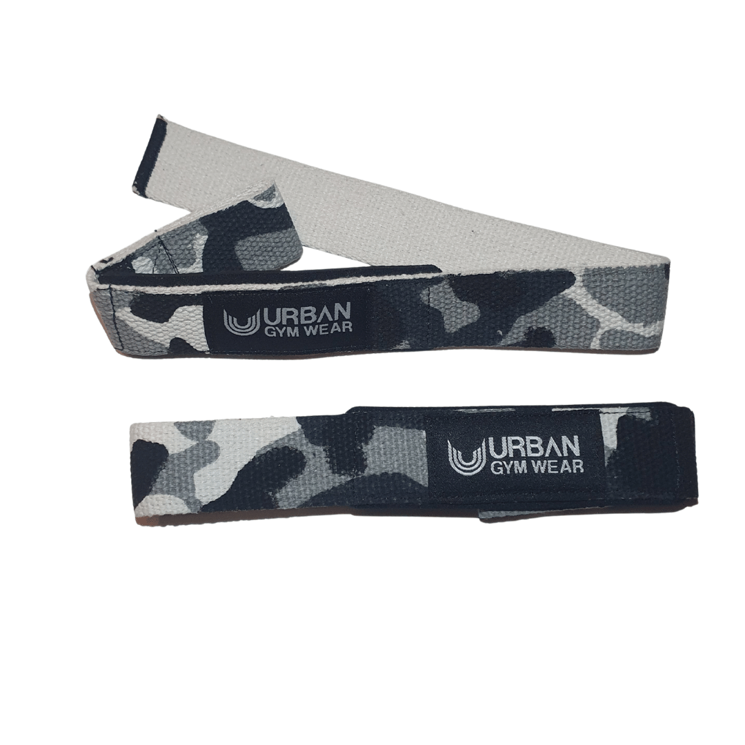 urban wear lifting straps grey camo on 10reps.co.uk
