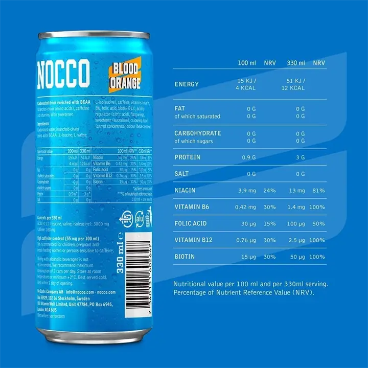 NOCCO BCAA Energy Drink 12 x 330ml - Image 2