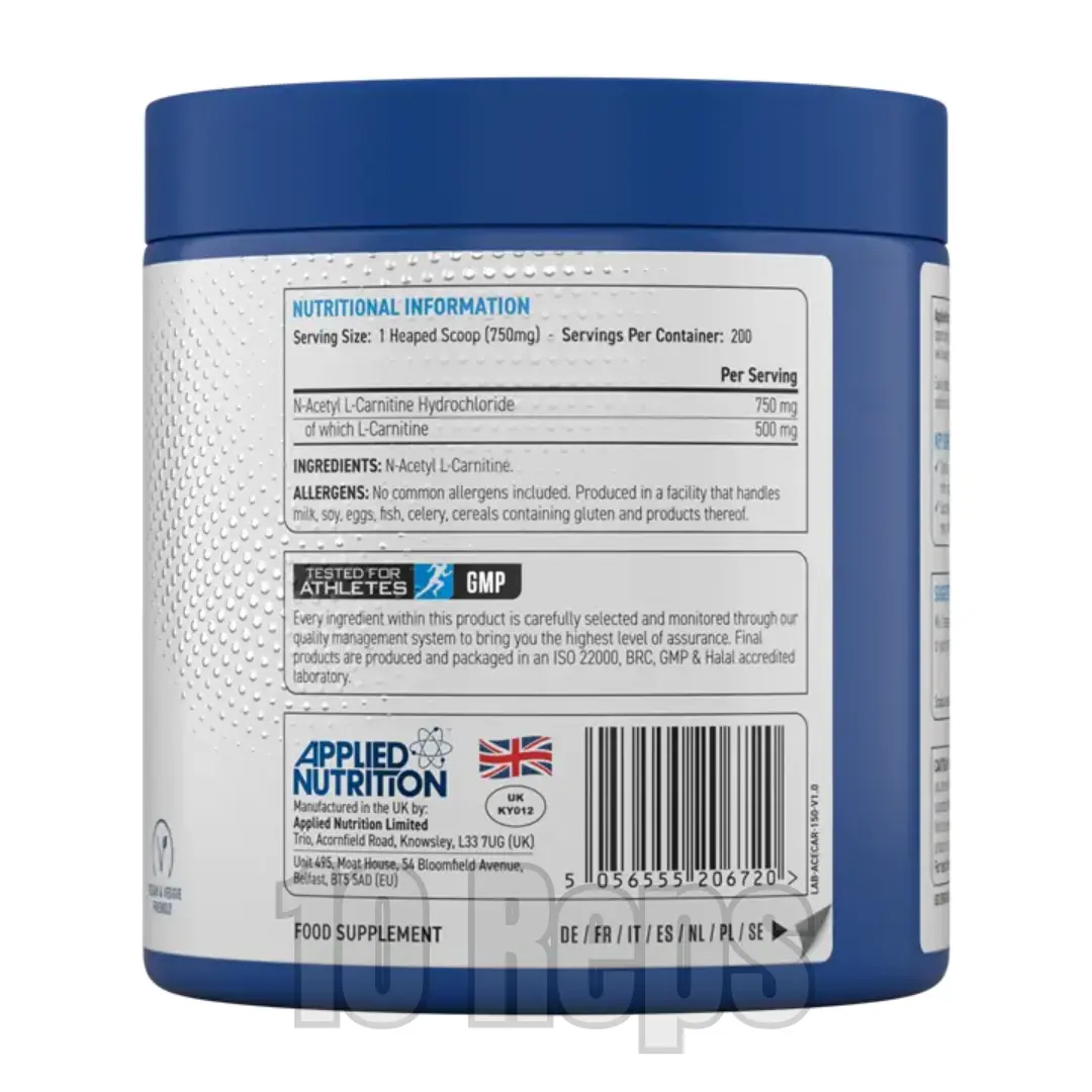 Applied Nutrition Acetyl L-Carnitine 150g - Image 2